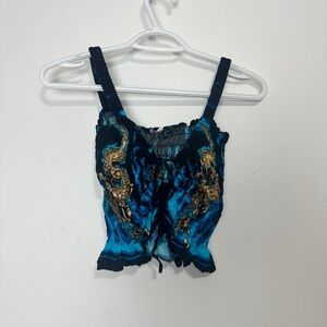 VENUS Black Skirt with Blue Floral Print